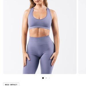 Alphalete Purple Sports Bra and Shorts Set